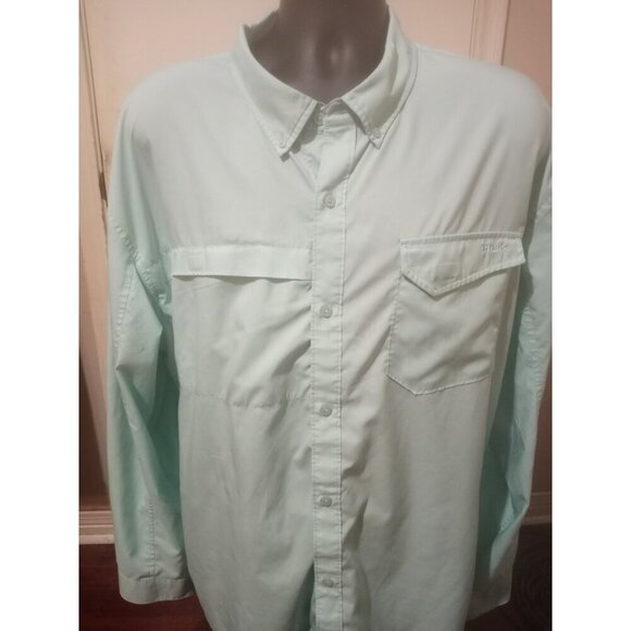 Huk Shirt Mens 3XL Blue Fishing Performance Outdoors Hiking Long Sleeve - Picture 1 of 11